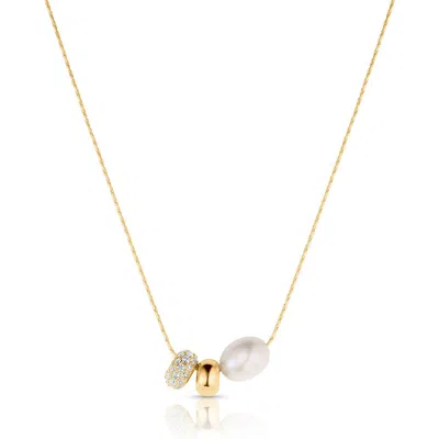 Thatch Isla Gold Bead Necklace In 14k Gold Plated
