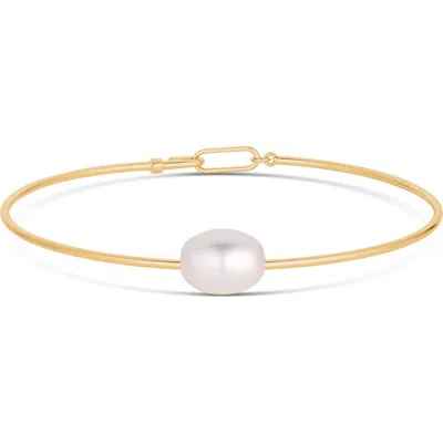 Thatch Isla Imitation Pearl Bangle In 14k Gold Plated