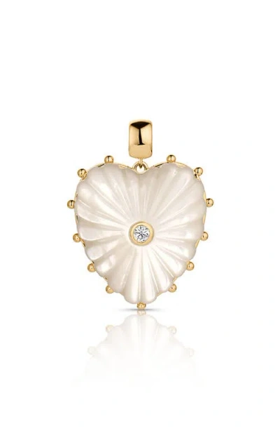 Thatch Malene 14k Gold Plated Bail Charm In Mother Of Pearl