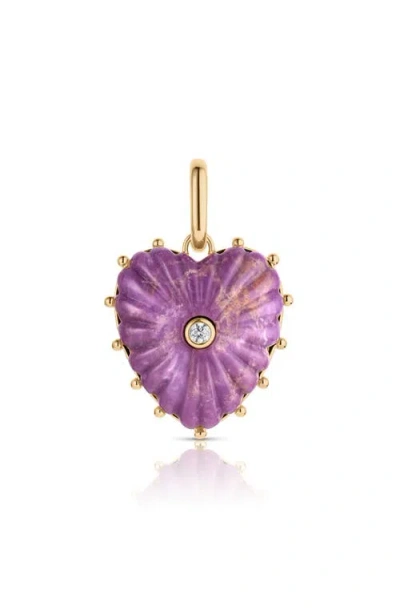 Thatch Malene Heart Clip Charm In Purple Mica