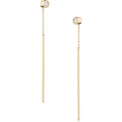 Thatch Marlo Cubic Zirconia Threader Earrings In 14k Gold Plated