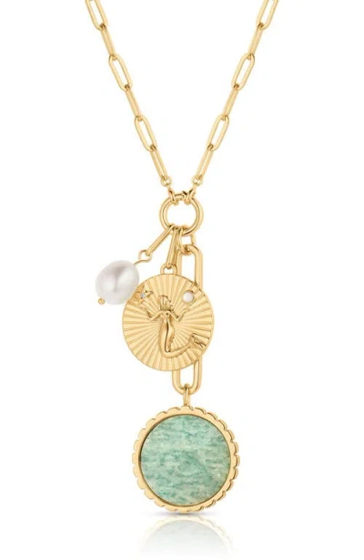 Thatch Paradiso Pink Jade Pendant Necklace In Amazonite