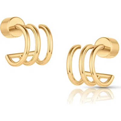 Thatch Quinn Triple Hoop Earrings In 14k Gold Plated