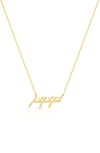 Thatch Script Pendant Necklace In Gold