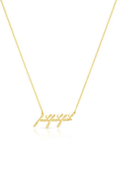 Thatch Script Pendant Necklace In 14k Gold Plated
