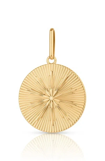 Thatch Sundial Coin Charm In 14k Gold Plated