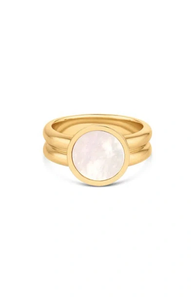 Thatch Svea Amazonite Ring In Mother Of Pearl