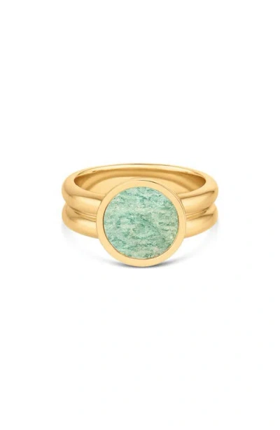 Thatch Svea Mother Of Pearl Ring In Amazonite