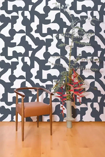 Thatcher Mixed Signals Hand Printed Wallpaper In Black