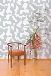 Thatcher Mixed Signals Hand Printed Wallpaper In Gray