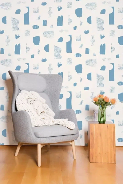 Thatcher Silhouettes Hand Printed Wallpaper In Gray