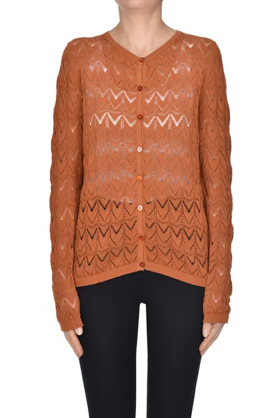 That's Alyki Crochet Knit Cardigan In Brown