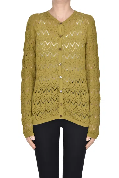 That's Alyki Crochet Knit Cardigan In Green