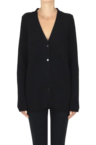 That's Alyki Ribbed Cashmere Cardigan In Black