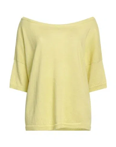 That's Alyki Woman Sweater Light Yellow Size 8 Linen, Cotton