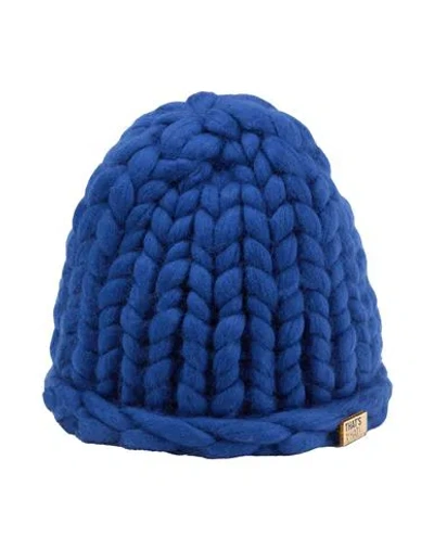 That's Hat That's ꓯhat! Woman Hat Blue Size Onesize Wool In Blue