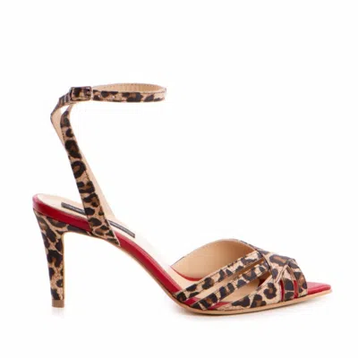 The 5th Element Women's Amina Leopard & Red Leather Heel Sandals In Animal Print