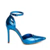 The 5th Element Women's Ashanti Pumps In Metallic Blue Leather In Blue