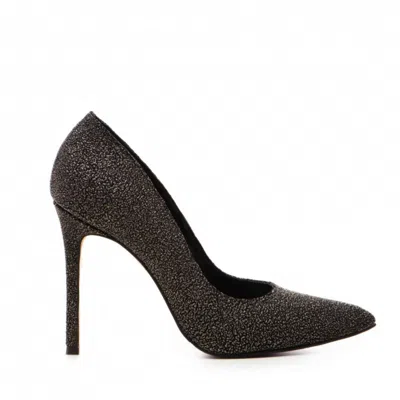 The 5th Element Women's Black Shimmer Stiletto Pumps