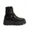 The 5th Element Women's Black Zara Chunky Camo Platform Boots In Black