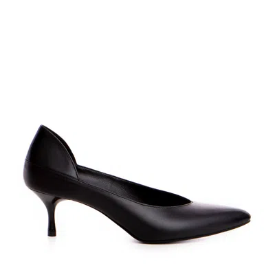 The 5th Element Women's Celine Black Leather Kitten Heel