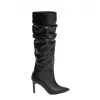 The 5th Element Women's Dune Black Ruched High-heel Boots In Black