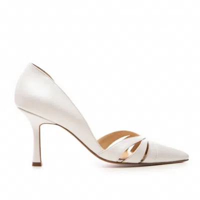 The 5th Element Women's Gilda Pumps In White Satin Leather In Multi