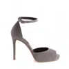 The 5th Element Women's Grey Suede Platform Barbie Sandal In Gray