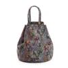 The 5th Element Women's Multicolour Printed Leather Nayra Mini Bucket Bag In Black