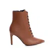 The 5th Element Women's Neutrals / Brown Lace-up Camel Leather Ankle Boots With Metal Toe In Brown