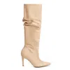 The 5th Element Women's Neutrals Dune Light Beige Ruched High-heel Boots In Neutral