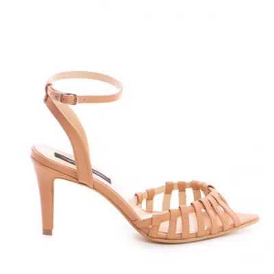 The 5th Element Women's Neutrals Kris Nude Leather Heel Sandals In Multi