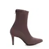 The 5th Element Women's Neutrals / Purple Taupe Stretch Leather Mid-boots In Brown