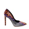 The 5th Element Women's Orange / Purple / Grey Orange Purple Print Leather Stiletto Heels