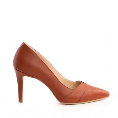 The 5th Element Women's Orange Yuki Pumps In Brick Leather
