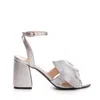 The 5th Element Women's Paola Block-heel Sandals In Silver Leather In Silver