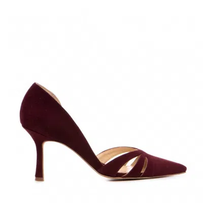 The 5th Element Women's Purple / Brown Gilda Pumps In Burgundy Suede Leather In Multi