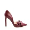 The 5th Element Women's Red Burgundy Asymmetric Bow Stiletto Pumps In Burgundy