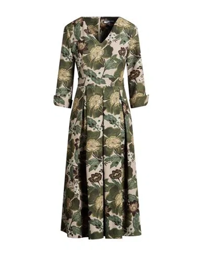 The Abito Milano Woman Midi Dress Military Green Size 8 Polyester, Elastane