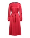 The Abito Milano Woman Midi Dress Red Size 4 Polyester In Red
