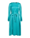 The Abito Milano Woman Midi Dress Turquoise Size 4 Polyester In Blue