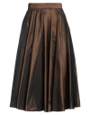 The Abito Milano Woman Midi Skirt Chocolate Brown Size 6 Polyester