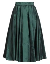 The Abito Milano Woman Midi Skirt Dark Green Size 4 Polyester