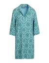 The Abito Milano Woman Mini Dress Slate Blue Size 8 Polyester, Elastane