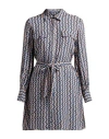 The Abito Milano Woman Mini Dress Slate Blue Size 8 Viscose