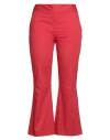The Abito Milano Woman Pants Tomato Red Size 4 Cotton, Elastane In Red