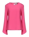 The Abito Milano Woman Top Fuchsia Size 8 Acetate, Silk In Pink