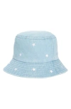 THE ACCESSORY COLLECTIVE KIDS' STAR EMBROIDERY DENIM BUCKET HAT