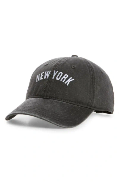 The Accessory Collective Kids' Washed Cotton Baseball Cap In Black