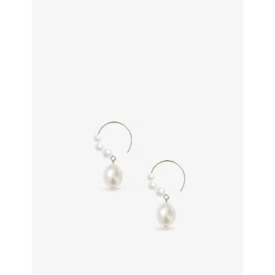 The Alkemistry Womens Yellow Poppy Finch 14ct Yellow-gold And Pearl Drop Earrings